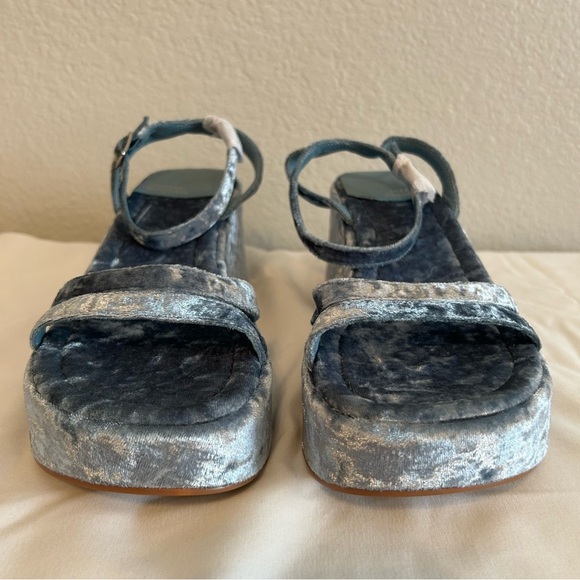 Jeffery Campbell Women’s Activate Blue Crushed Velvet Platform Sandal, Size 9 - Picture 6 of 9